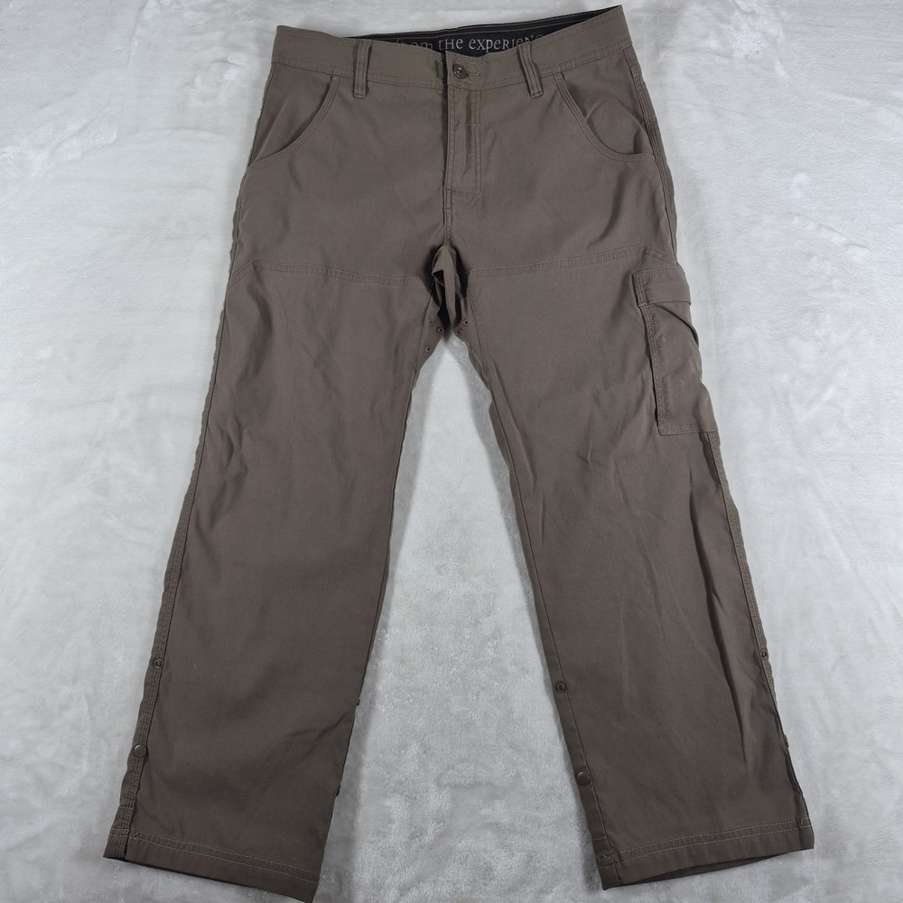 PrAna Stretch Zion Pants Men's 32x27 Brown Hiking Cargo Climbing M4ST30116